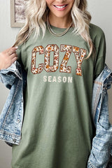 5000P-E3082 Cozy Season Graphic Plus Heavy Cotton Tee $12.75