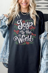 5000-E3221 Joy to the World Christmas Graphic Heavy Cotton Tee $9