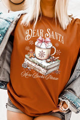 US3001P-E3205 Dear Santa Books Graphic Plus Tee $16