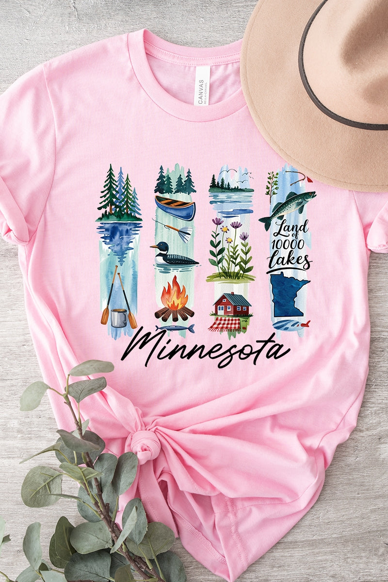 US3001-E3061MN Minnesota State Brushstroke Graphic Tee $12.5