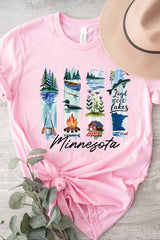 US3001P-E3061MN Minnesota State Brushstroke Graphic Plus Tee $16