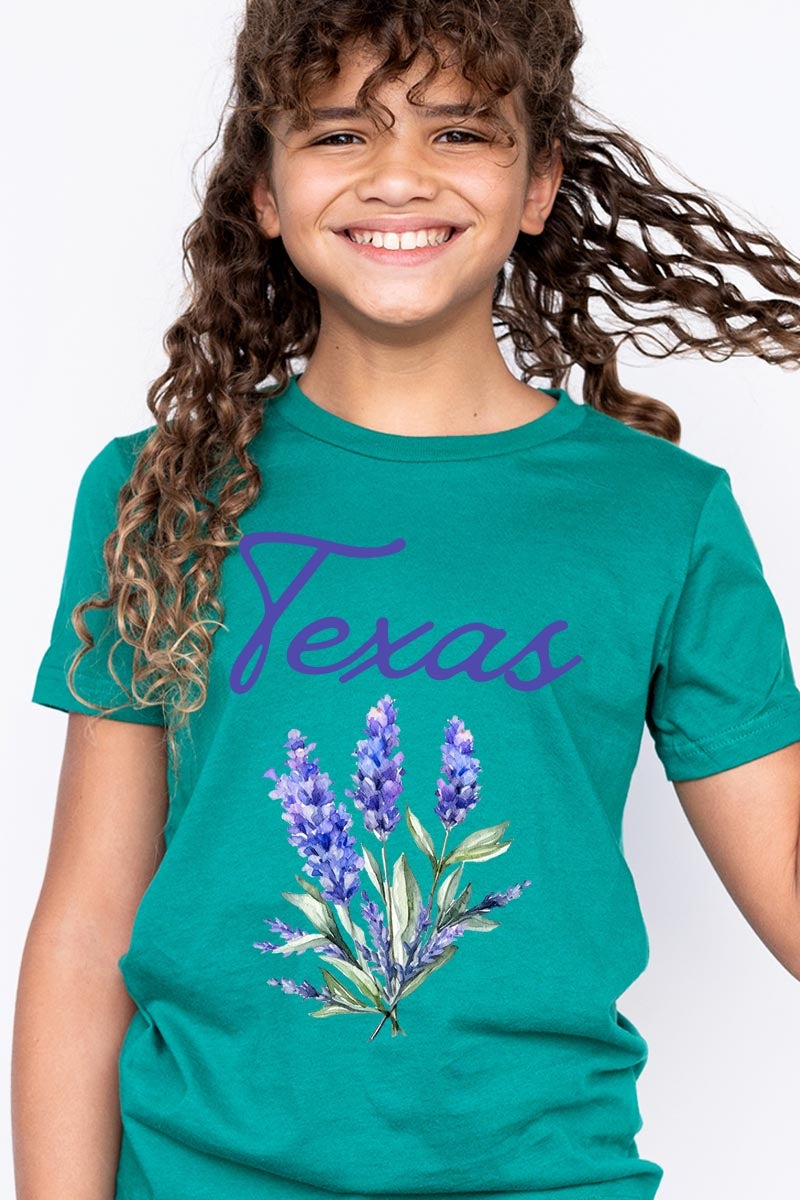 US3001Y-E3060Z Texas Bluebonnet Kids Graphic Tee $11