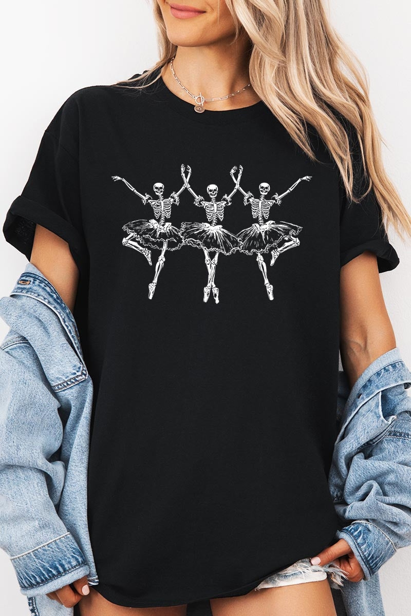 5000-E3156 Halloween Ballerina Graphic Heavy Cotton Tee $9