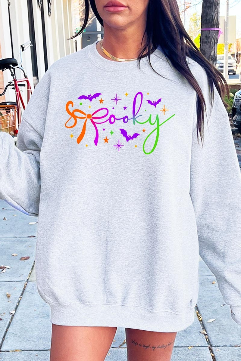 UL180P-E3109 Spooky Halloween Graphic Plus Sweatshirt $25