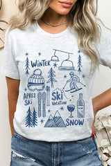 US3001P-E3188 Ski Doodle Graphic Plus Tee $16