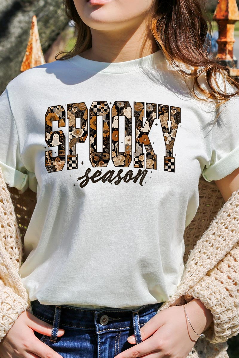 US3001P-E3105 Spooky Season Halloween Graphic Plus Tee $16