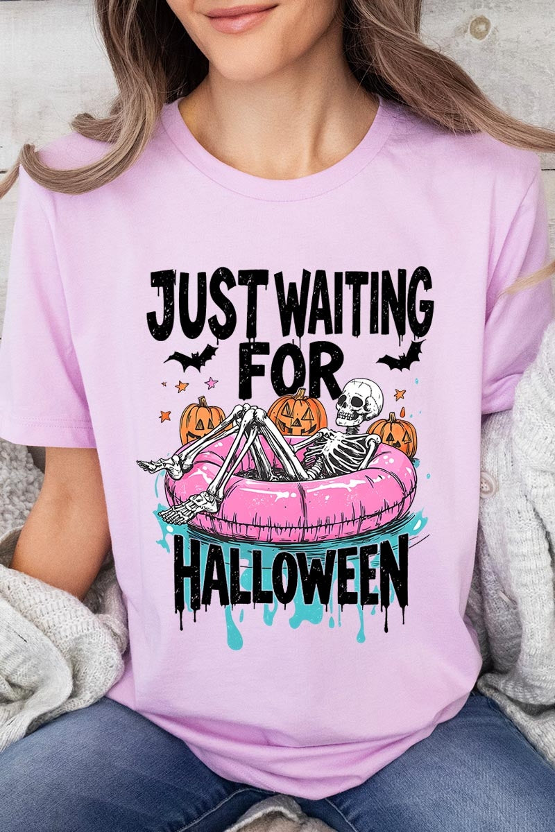 US3001-E3138 Just Waiting For Halloween Graphic Tee $12.5