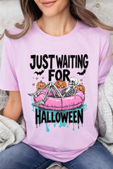 US3001-E3138 Just Waiting For Halloween Graphic Tee $12.5