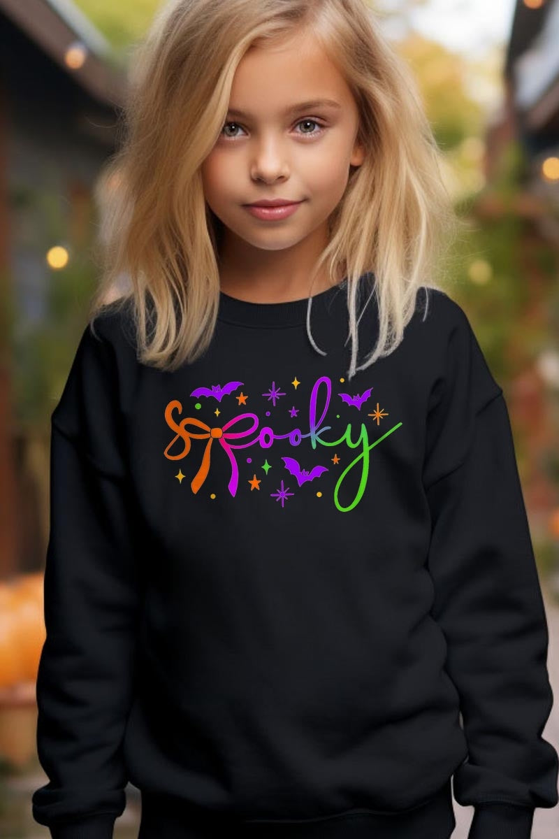 UL180B-E3109Z Spooky Halloween Kids Graphic Sweatshirt $20