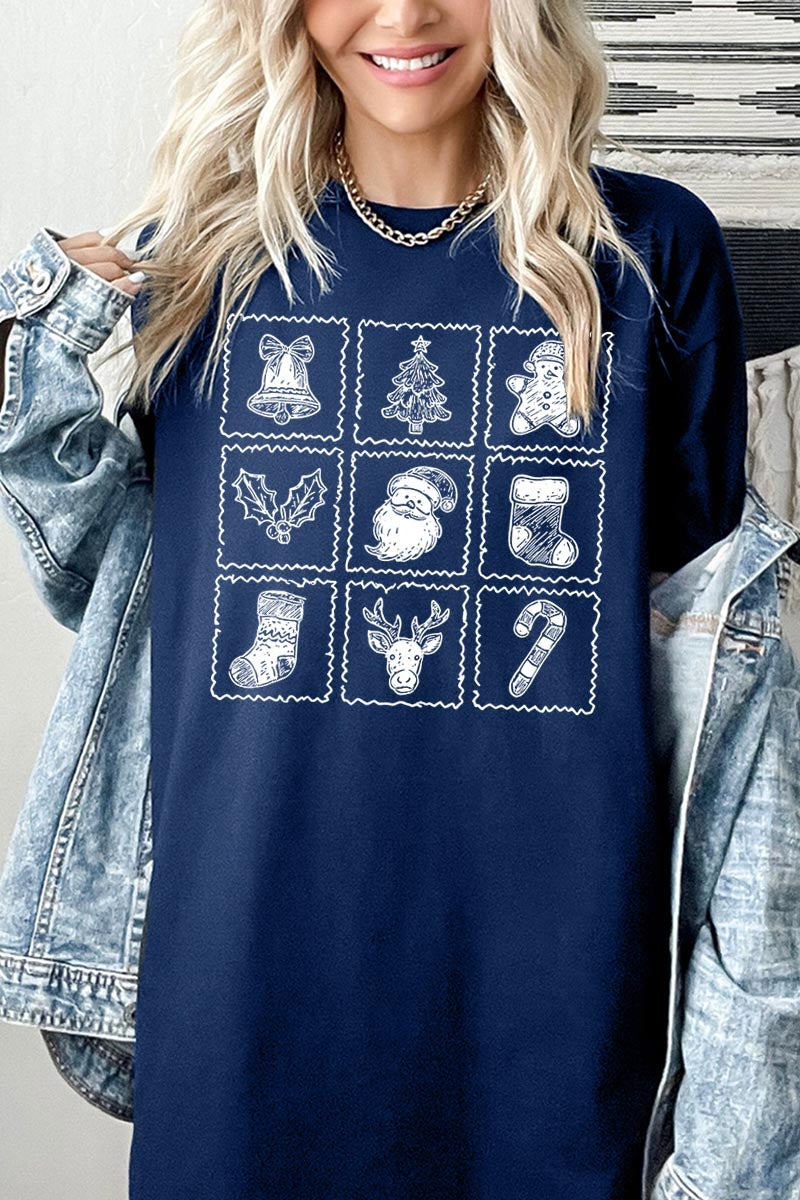 5000-E3215 Christmas Icons Graphic Heavy Cotton Tee $9