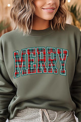 UL180-E3210 Classic Plaid Merry Graphic Sweatshirt $20