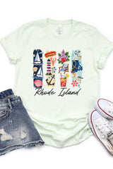 US3001-E3061RI Rhode Island State Brushstroke Graphic Tee $12.5