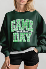 UL180-E3128 Green Gingham Game Day Graphic Sweatshirt $20