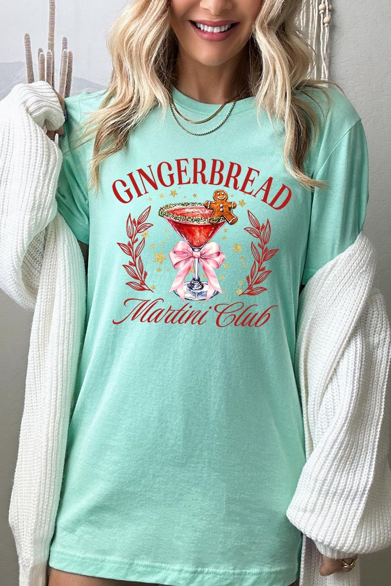 US3001-E3216 Gingerbread Martini Club Graphic Tee $12.5