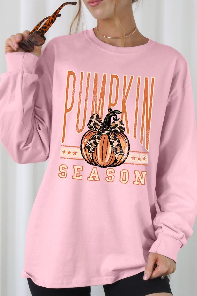 UL240-E3145 Pumpkin Season Graphic Long Sleeve Tee $13.75