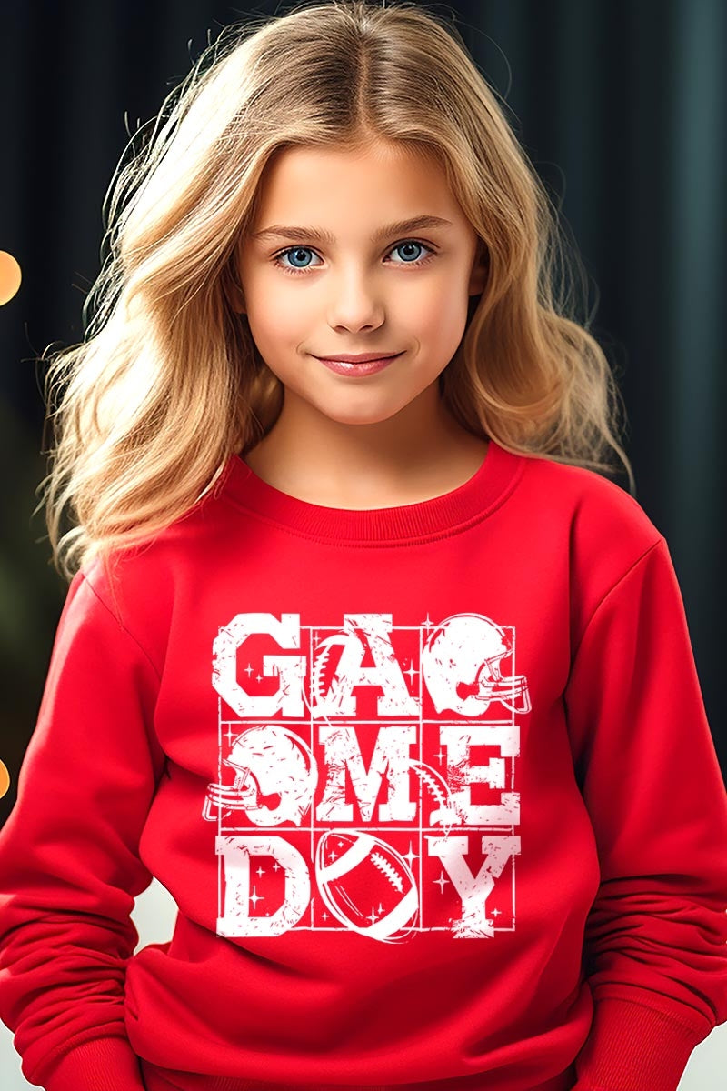 UL180B-E3073Z Distressed Game Day Kids Graphic Sweatshirt $20