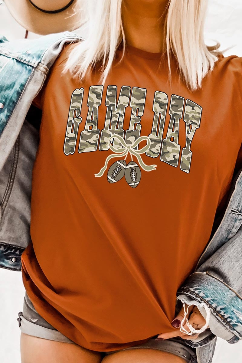 US3001P-E3131 Football Game Day Camo Graphic Plus Tee $16