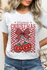 US3001-E3196 Cherry Ornament Christmas Graphic Tee $12.5