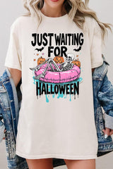 5000P-E3138 Just Waiting For Halloween Plus Heavy Cotton Tee $12.75