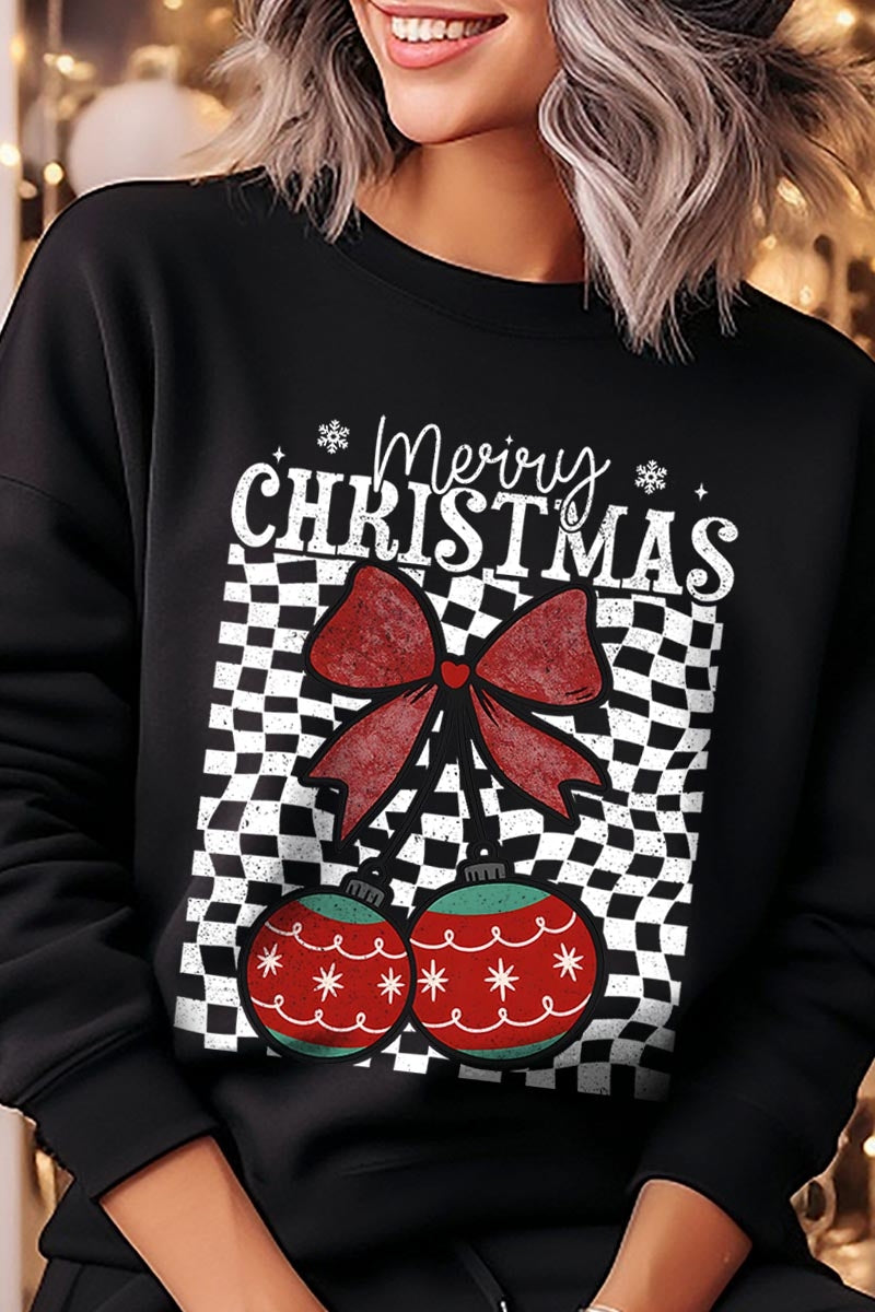 UL180P-E3196 Cherry Ornament Christmas Graphic Plus Sweatshirt $25