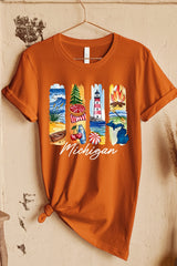 US3001-E3061MI Michigan State Brushstroke Graphic Tee $12.5