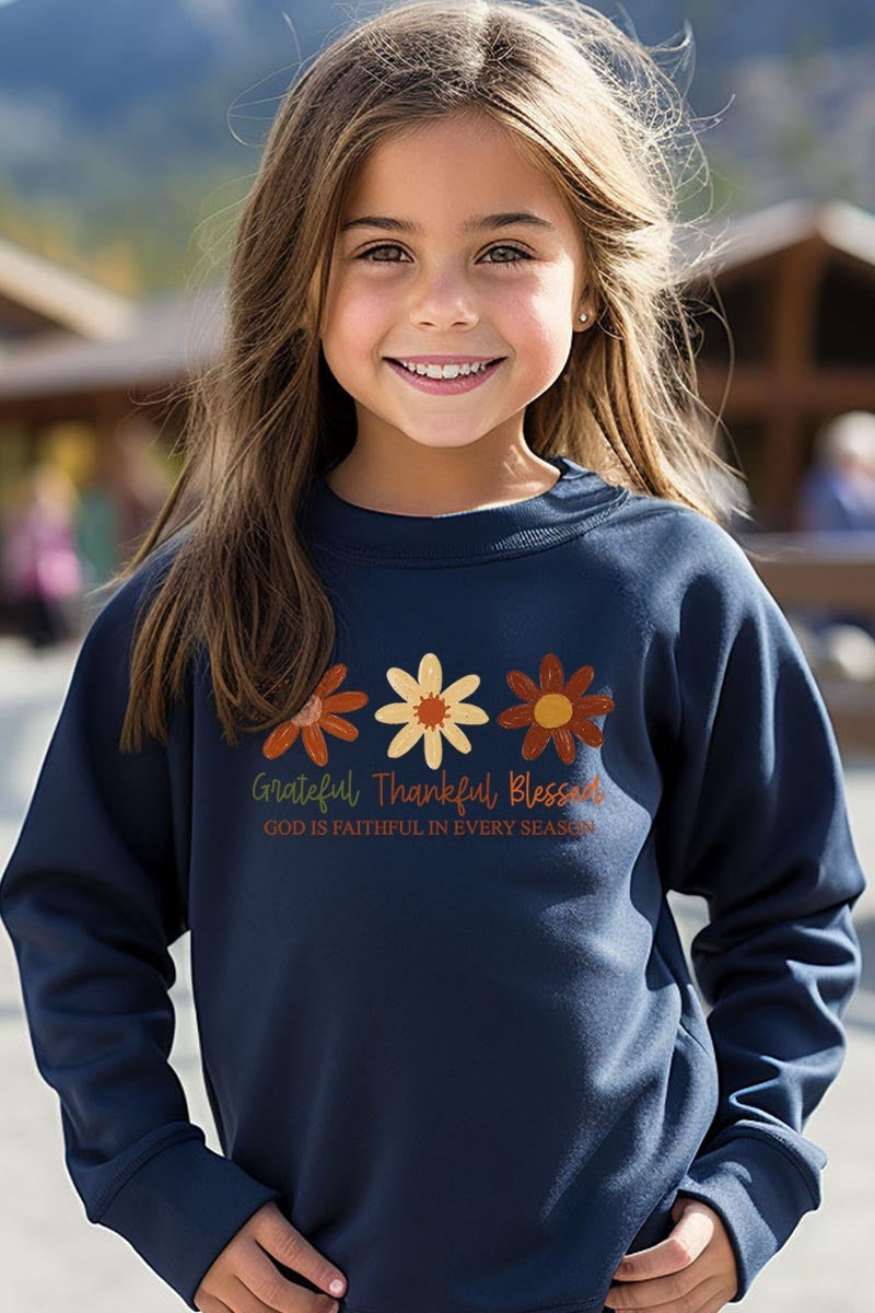 UL180B-E3165Z Boho Fall Christian Kids Graphic Sweatshirt $20