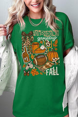 5000-E3134 Fall Football Collage Graphic Heavy Cotton Tee $9