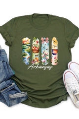US3001P-E3061AR Arkansas State Brushstroke Graphic Plus Tee $16