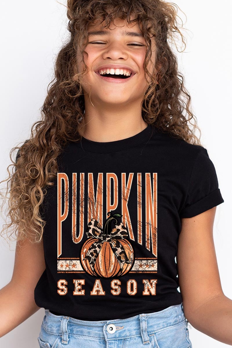 US3001Y-E3145Z Pumpkin Season Kids Graphic Tee $11