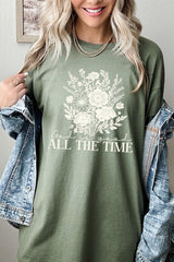 5000P-E3116 God Is Good Floral Graphic Plus Heavy Cotton Tee $12.75