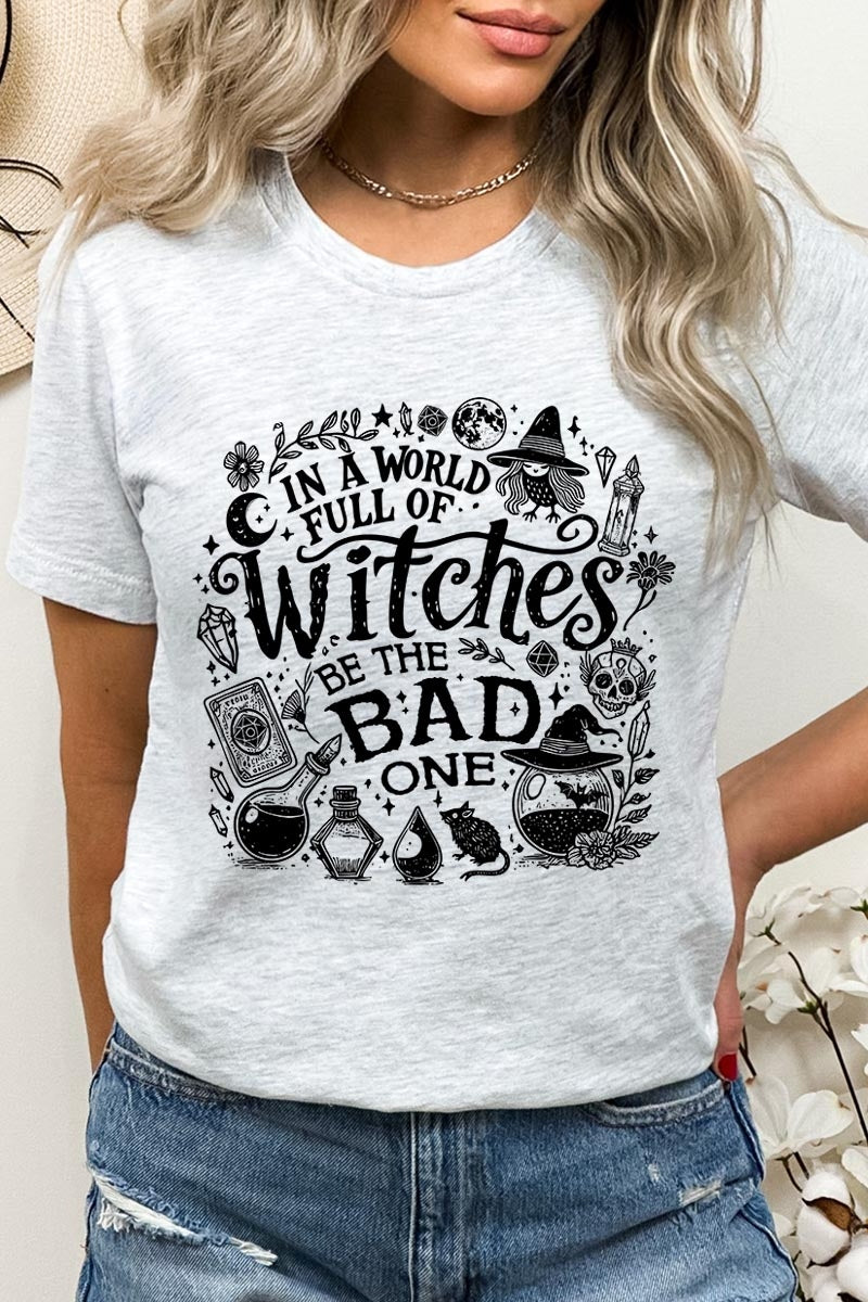 US3001-E3139 In a World of Witches Graphic Tee $12.5