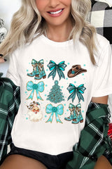 US3001P-E3180 Western Christmas Graphic Plus Tee $16