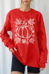 UL240-E3162 Fall Pumpkin Graphic Long Sleeve Tee $13.75