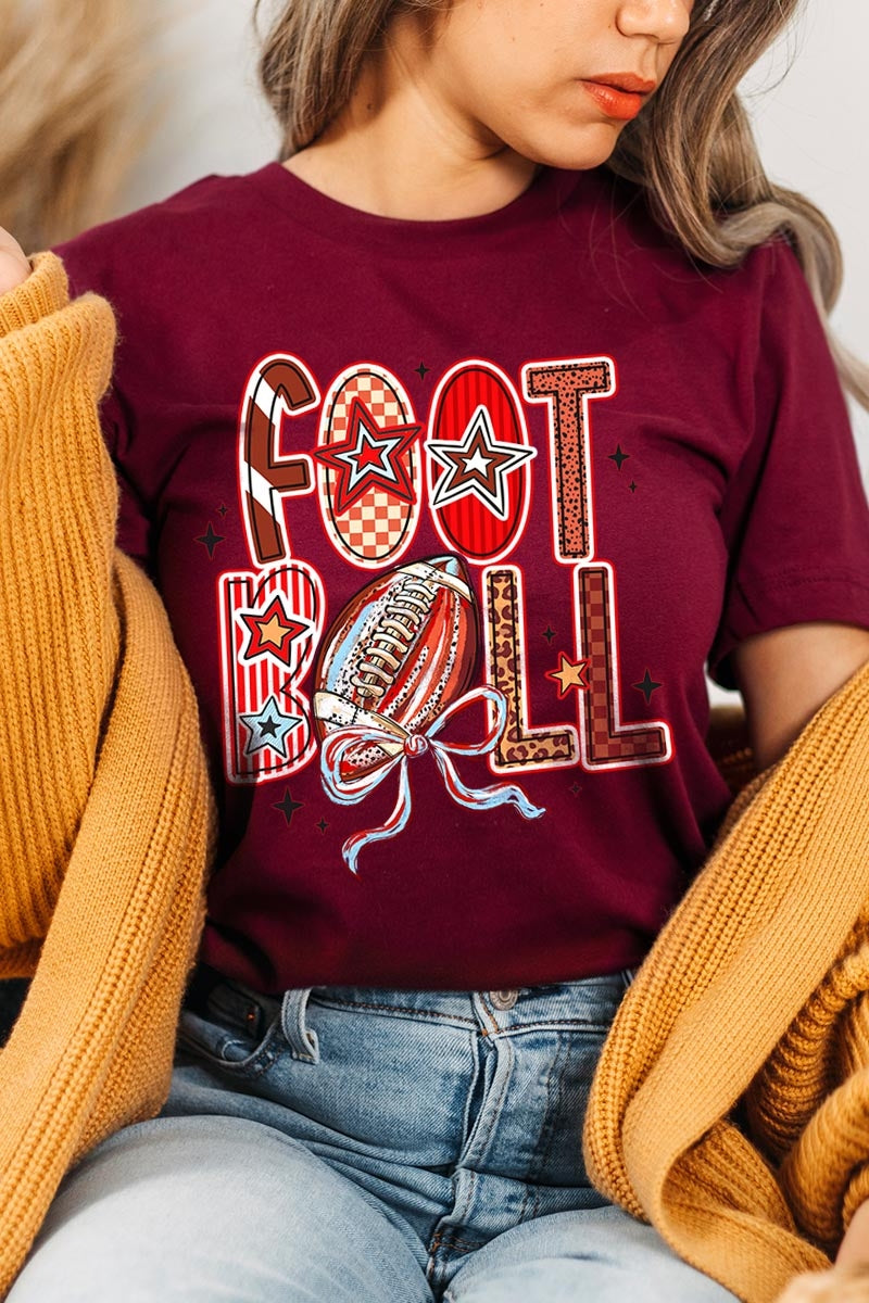 US3001-E3053 Brushstroke Football Graphic Tee $12.5