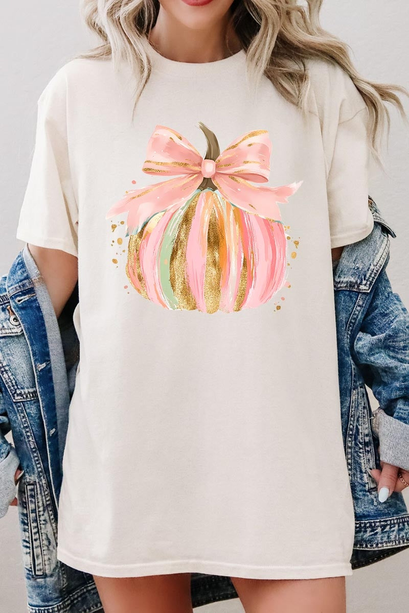 5000-E3083 Brushstroke Pumpkin Graphic Heavy Cotton Tee $9