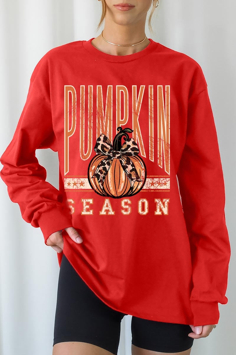 UL240P-E3145 Pumpkin Season Graphic Plus Long Sleeve Tee $17