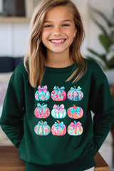UL180B-E3137Z Coquette Pumpkin Kids Graphic Sweatshirt $20
