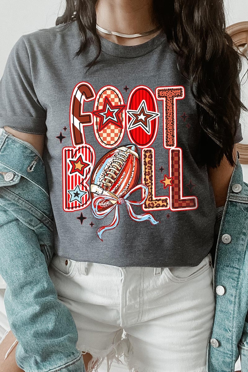 US3001P-E3053 Brushstroke Football Graphic Plus Tee $16