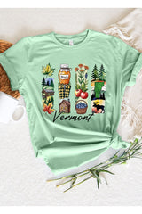 US3001-E3061VT Vermont State Brushstroke Graphic Tee $12.5