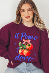UL180P-E3070 Il Pomodoro Tomato Art Graphic Plus Sweatshirt $25