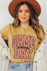 US3001P-E3126 Red Gingham Game Day Graphic Plus Tee $16
