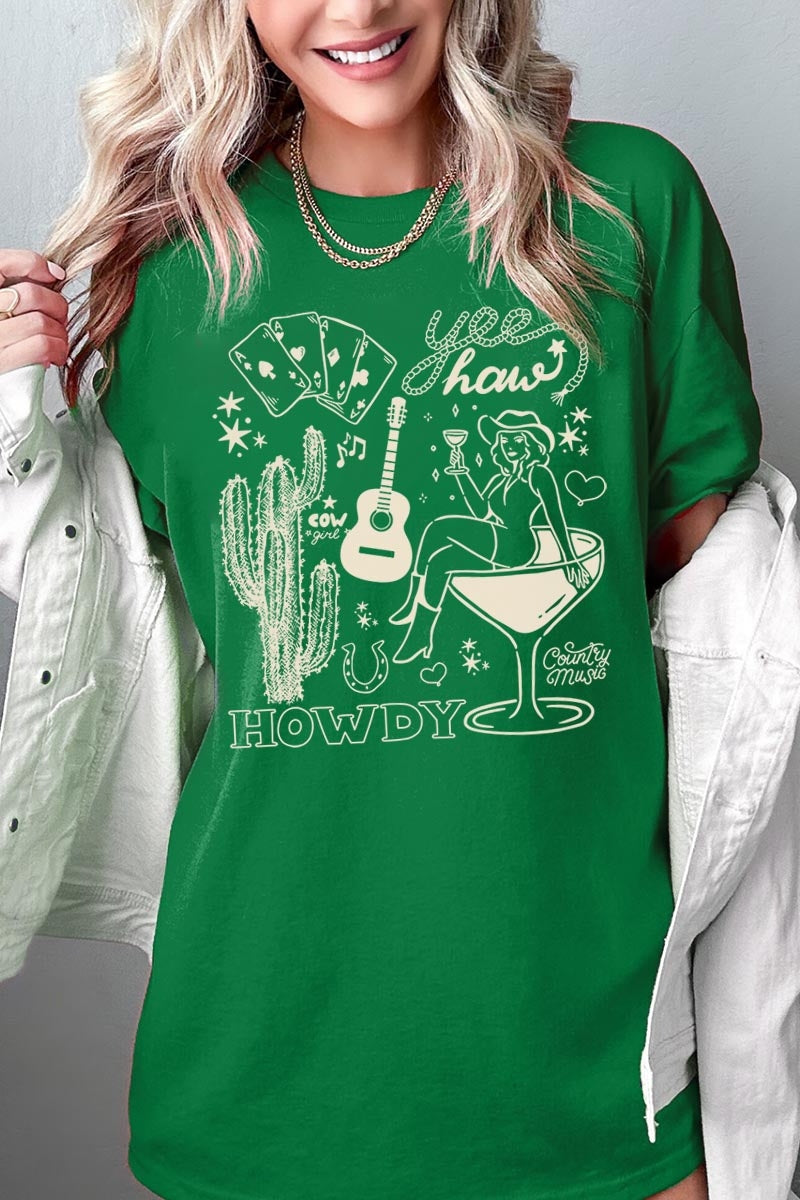 5000-E3097 Cowgirl Country Music Graphic Heavy Cotton Tee $9