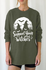 UL240-E3161 Local Witches Halloween Graphic Long Sleeve Tee $13.75