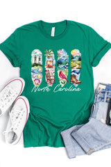 US3001P-E3061NC North Carolina State Brushstroke Graphic Plus Tee $16