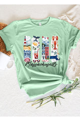 US3001-E3061MA Massachusetts State Brushstroke Graphic Tee $12.5
