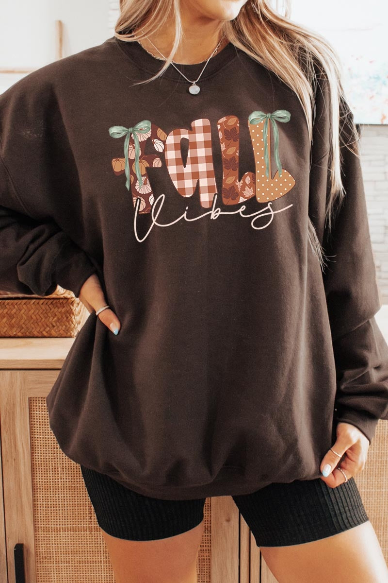 UL180-E3071 Fall Vibes Rustic Script Graphic Sweatshirt $20