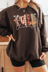 UL180-E3071 Fall Vibes Rustic Script Graphic Sweatshirt $20