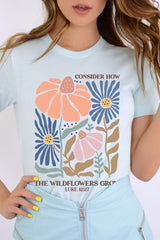 US3001P-E3067 Consider the Wildflowers Graphic Plus Tee $16