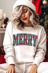 UL180-E3210 Classic Plaid Merry Graphic Sweatshirt $20