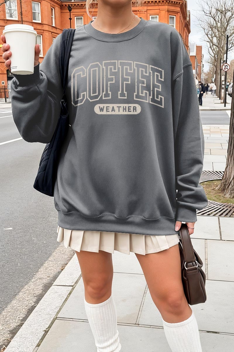 UL180-E3207 Coffee Weather Graphic Sweatshirt $20